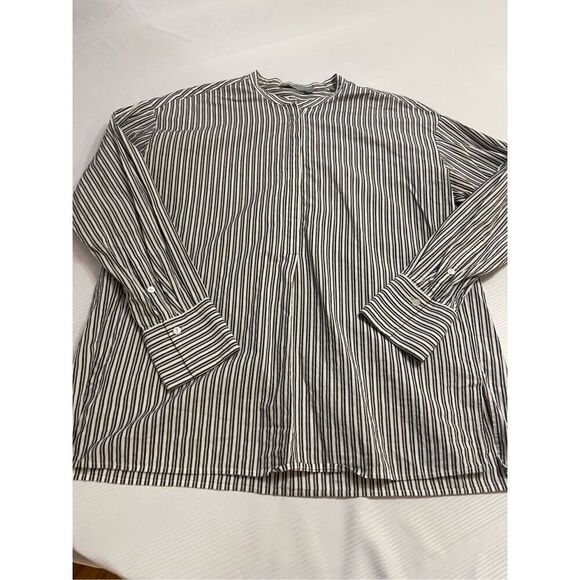 Vince Grey White Stripe Long Sleeve Button Up Shirt Size Small - Picture 1 of 9